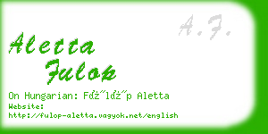 aletta fulop business card