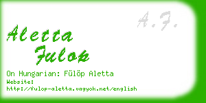 aletta fulop business card